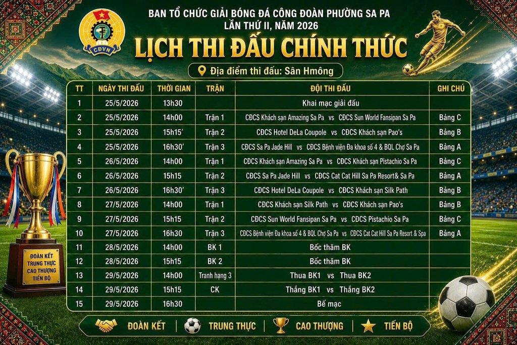 Lịch thi đấu chi tiết